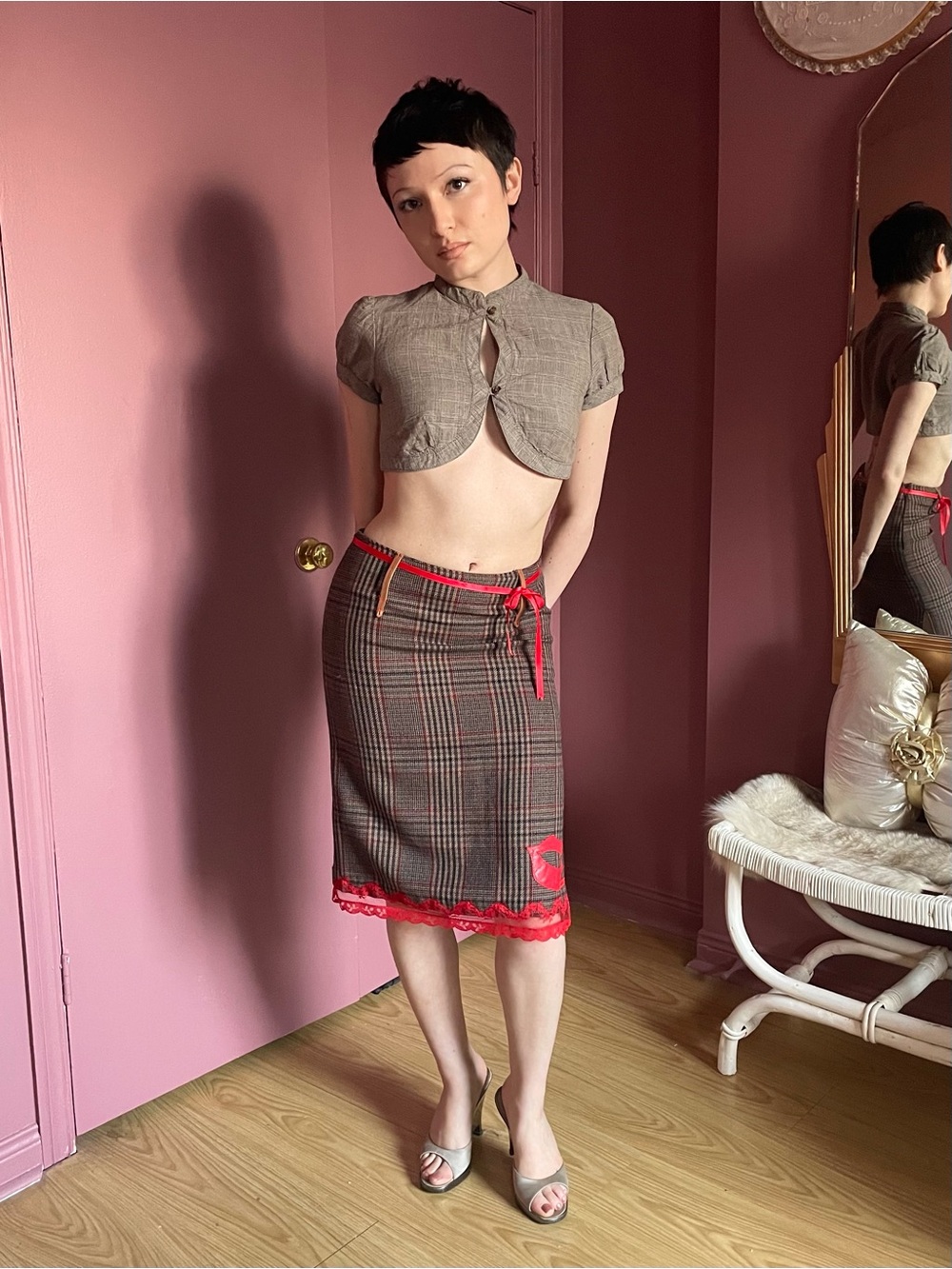 JAPANESE BRAND TARTAN KISS SKIRT